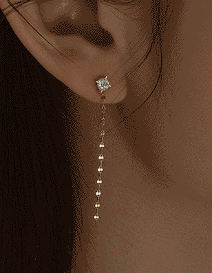 14k 리베라 체인 드롭 귀걸이 (2size)